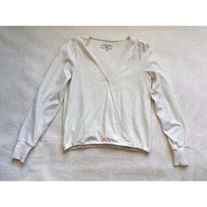 Madewell Texture & Thread Wrap Top in Bright Ivory | Size S